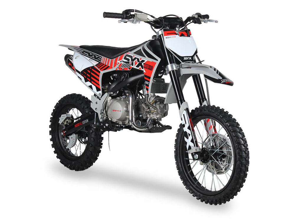 SYX Moto Pro 125cc 4-Stroke Gas Dirt Bike, 4-Speed Manual, Electric Start (17/14) Wheels, Ages 16 and up