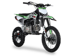 SYX Moto Pro 125cc 4-Stroke Gas Dirt Bike, 4-Speed Manual, Electric Start (17/14) Wheels, Ages 16 and up