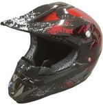 Youth MX Helmet - Medium Red/Black