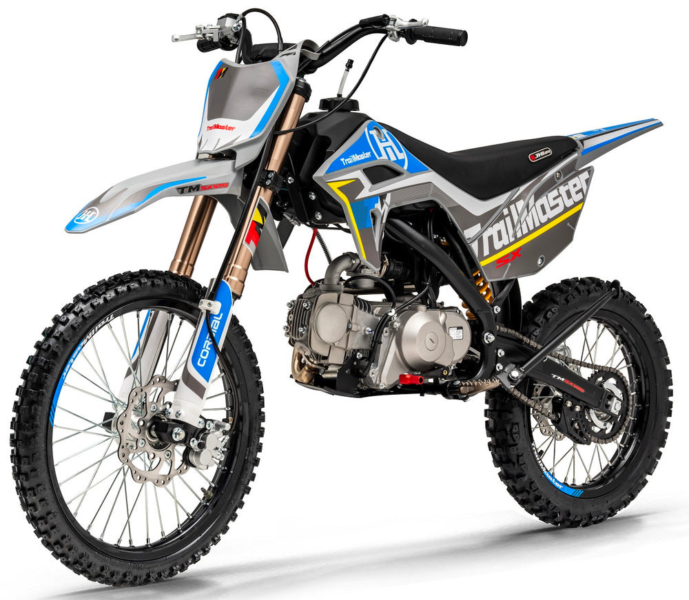 TrailMaster SX125 Pro Series Dirt Bike, Electric Start, 4-Speed Manual, Dual Disc Brakes, (19/16) Wheels