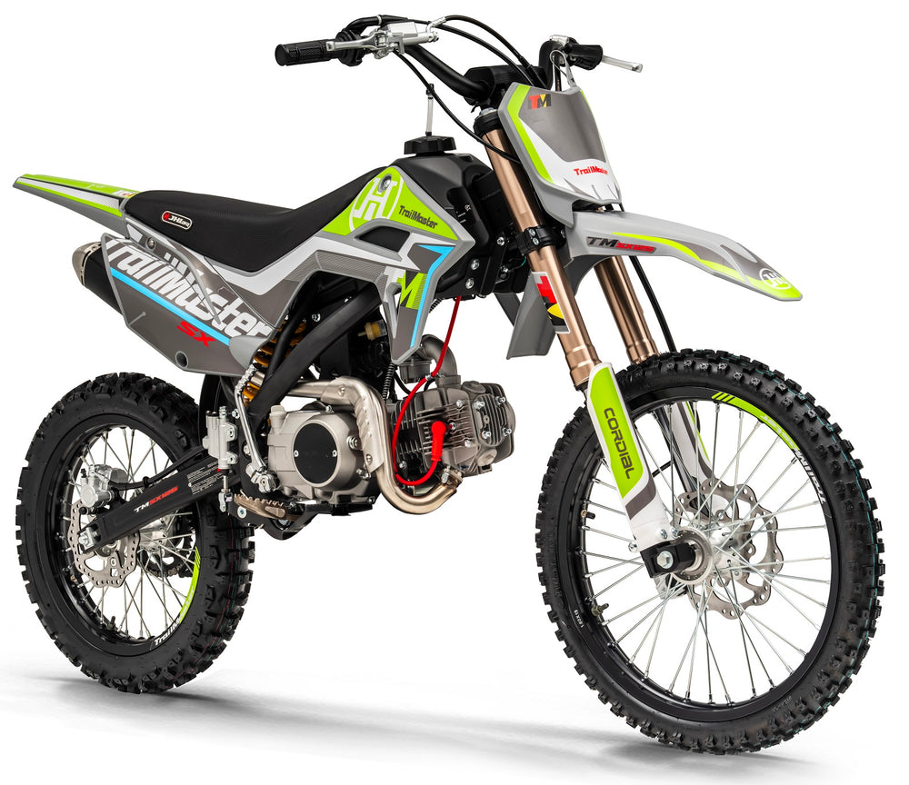 TrailMaster SX125 Pro Series Dirt Bike, Electric Start, 4-Speed Manual, Dual Disc Brakes, (19/16) Wheels