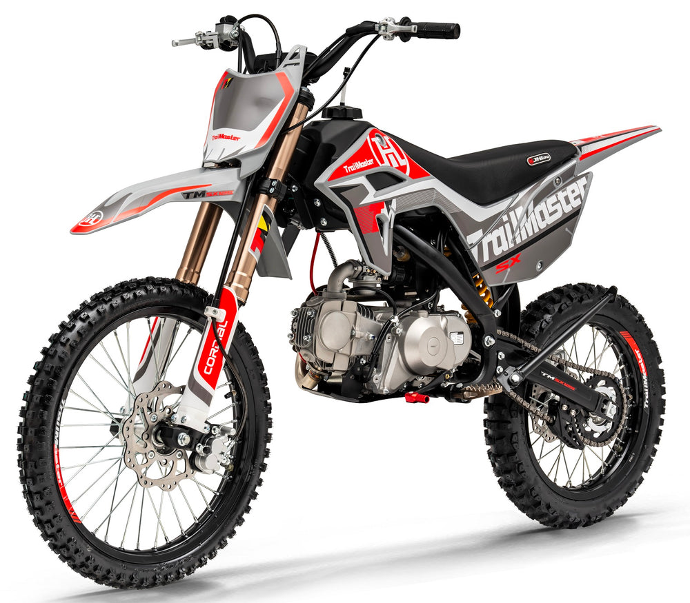 TrailMaster SX125 Pro Series Dirt Bike, Electric Start, 4-Speed Manual, Dual Disc Brakes, (19/16) Wheels