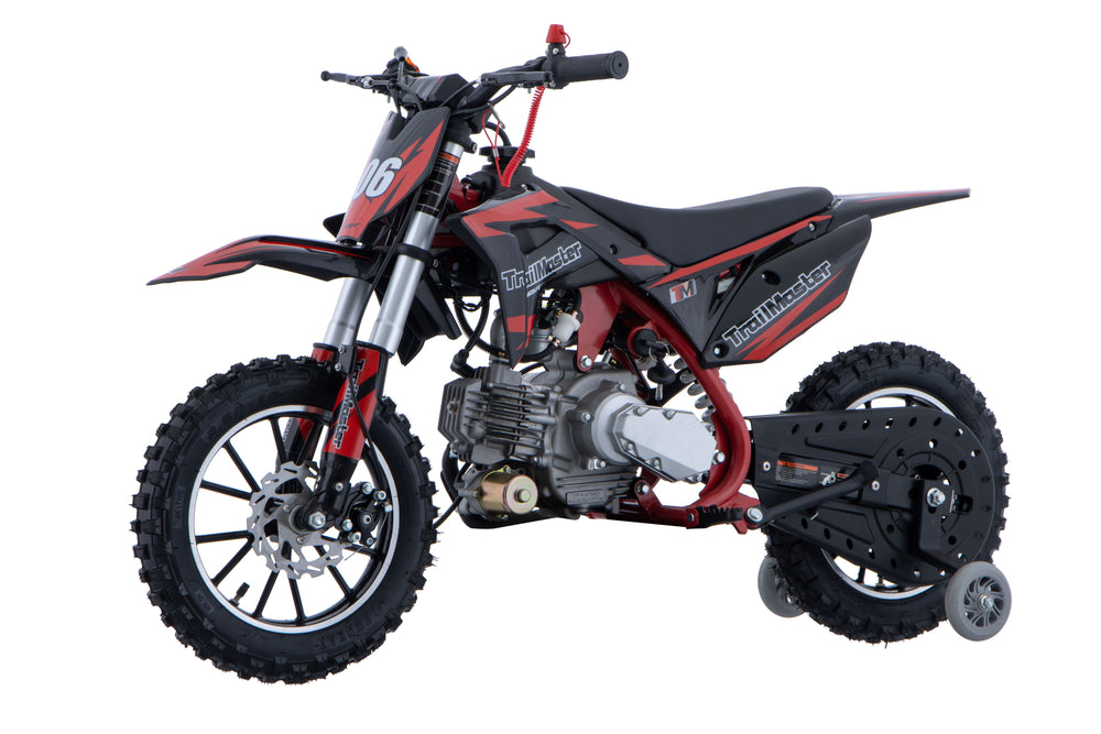 TrailMaster TM06 60cc Dirt Bike, Electric Start, Automatic, Training Wheels Included, Ages 6-9