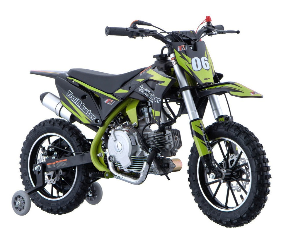 TrailMaster TM06 60cc Dirt Bike, Electric Start, Automatic, Training Wheels Included, Ages 6-9