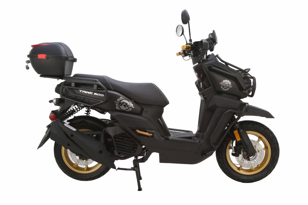 Tank 200 Street Scooter, Automatic Shifting, Full Disc Brakes, 13-inch Wheels, LED Lights