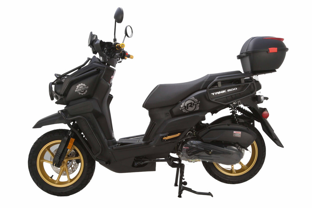 Tank 200 Street Scooter, Automatic Shifting, Full Disc Brakes, 13-inch Wheels, LED Lights