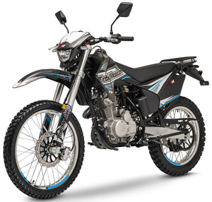 TrailMaster T5 Dual Sport Dirt Bike, 5-Speed Manual, 223cc Engine, Dual Disc Brakes, Electric Start with Kick backup, (21/18) Wheels