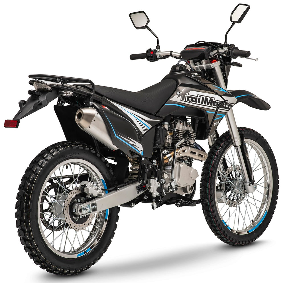 TrailMaster T5 Dual Sport Dirt Bike, 5-Speed Manual, 223cc Engine, Dual Disc Brakes, Electric Start with Kick backup, (21/18) Wheels