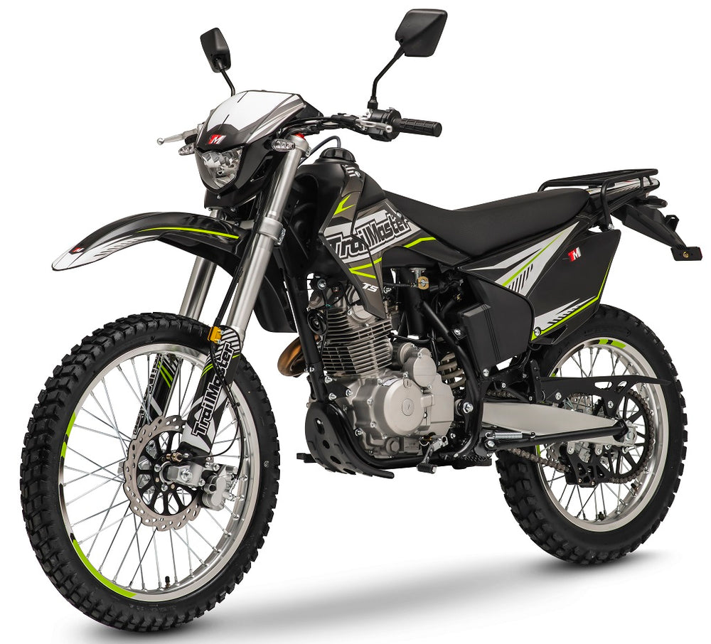 TrailMaster T5 Dual Sport Dirt Bike, 5-Speed Manual, 223cc Engine, Dual Disc Brakes, Electric Start with Kick backup, (21/18) Wheels