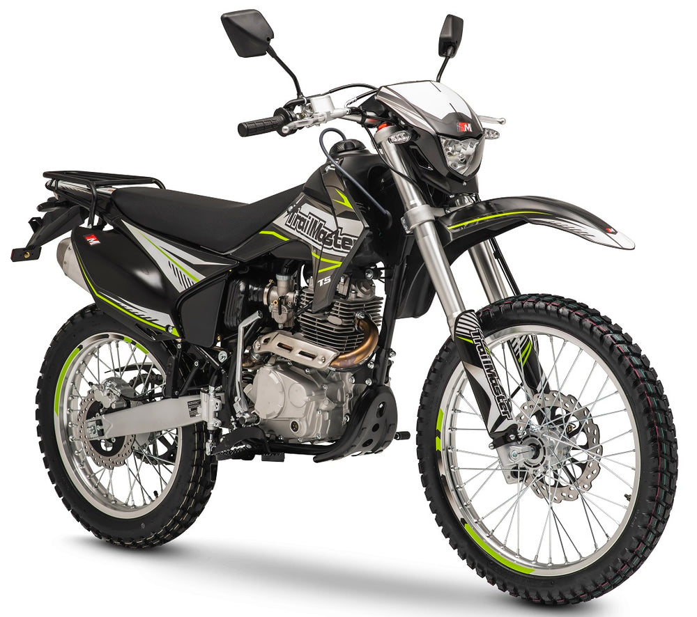 TrailMaster T5 Dual Sport Dirt Bike, 5-Speed Manual, 223cc Engine, Dual Disc Brakes, Electric Start with Kick backup, (21/18) Wheels