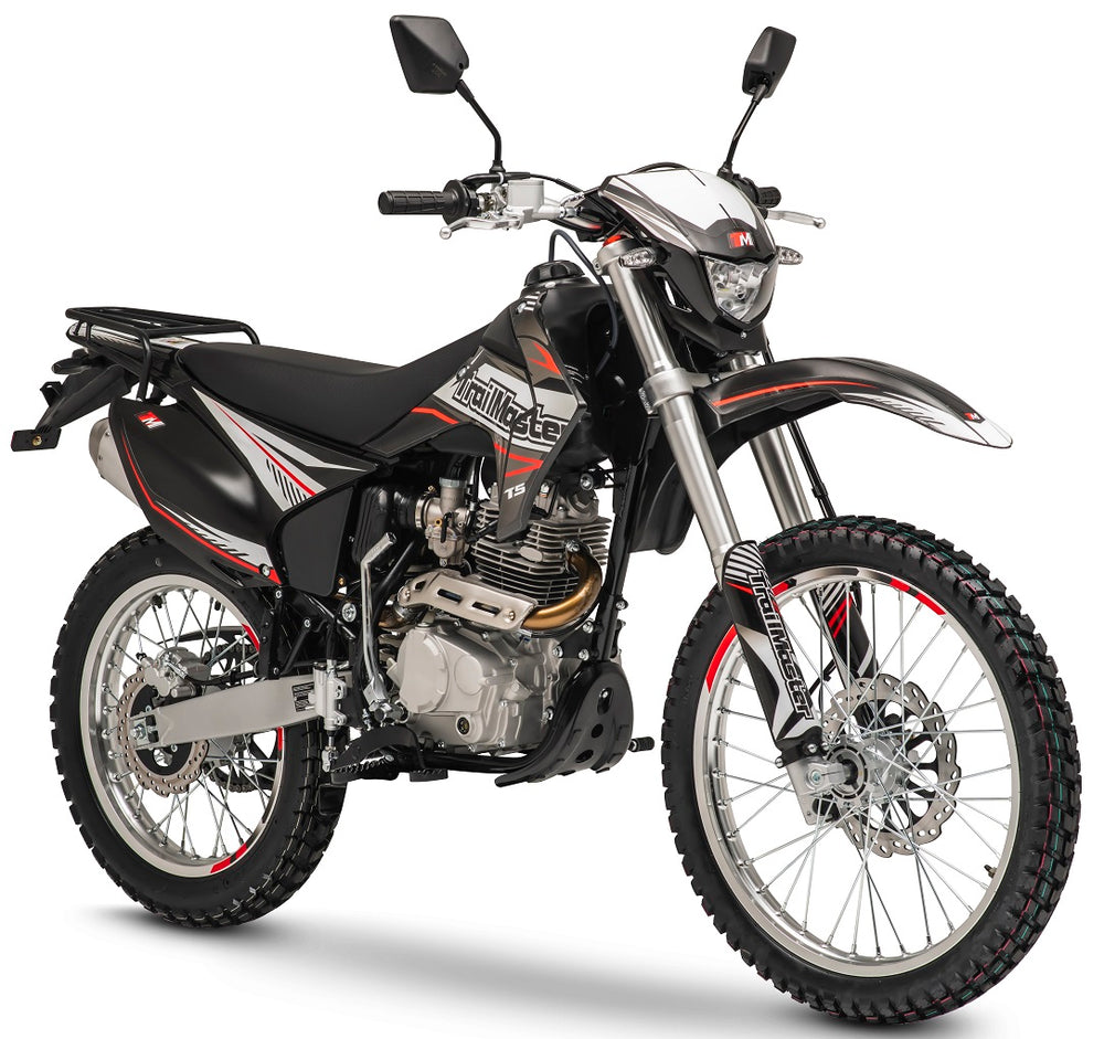 TrailMaster T5 Dual Sport Dirt Bike, 5-Speed Manual, 223cc Engine, Dual Disc Brakes, Electric Start with Kick backup, (21/18) Wheels