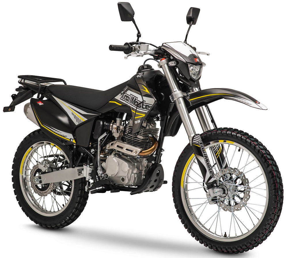 TrailMaster T5 Dual Sport Dirt Bike, 5-Speed Manual, 223cc Engine, Dual Disc Brakes, Electric Start with Kick backup, (21/18) Wheels