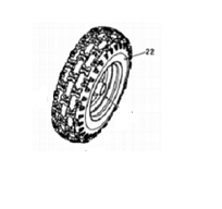 REF 14-13 Front Wheel and Tire (16x6-8) Assy L, for TrailMaster MID XRS/XRX (6.000.309) - GoKarts USA®