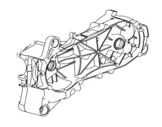 REF 1-2: LEFT CRANKCASE BODY, for TrailMaster Challenger 200 UTV Side-by-side (157QMJ-B2-1-101)