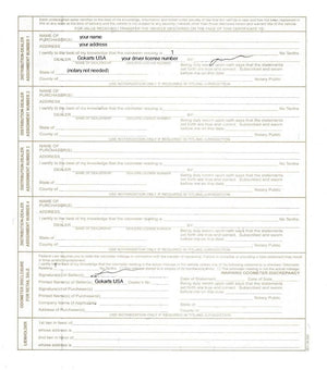 How to register a powersports vehicle - step-by-step guide - example MSO and Bill of Sale shows how to fill them out