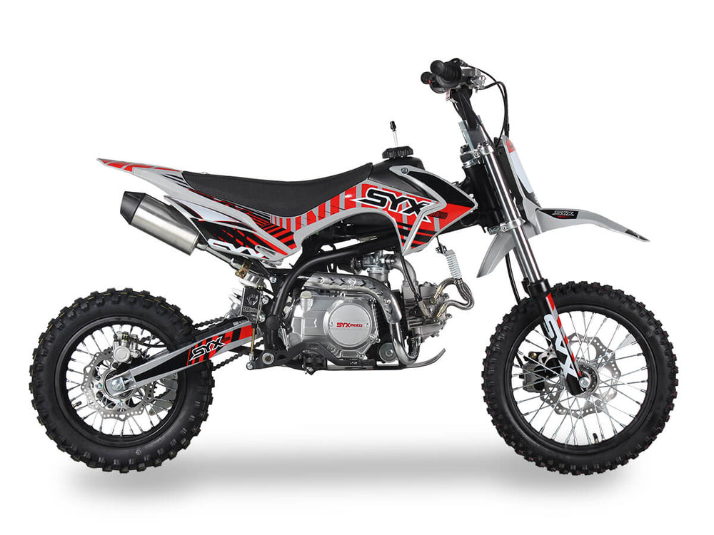 SYX Moto Roost Pro 125cc Pit Bike, Oil-Cooled, Electric Start, Automatic Shifting, (14/12) Wheels, Ages 12 and up