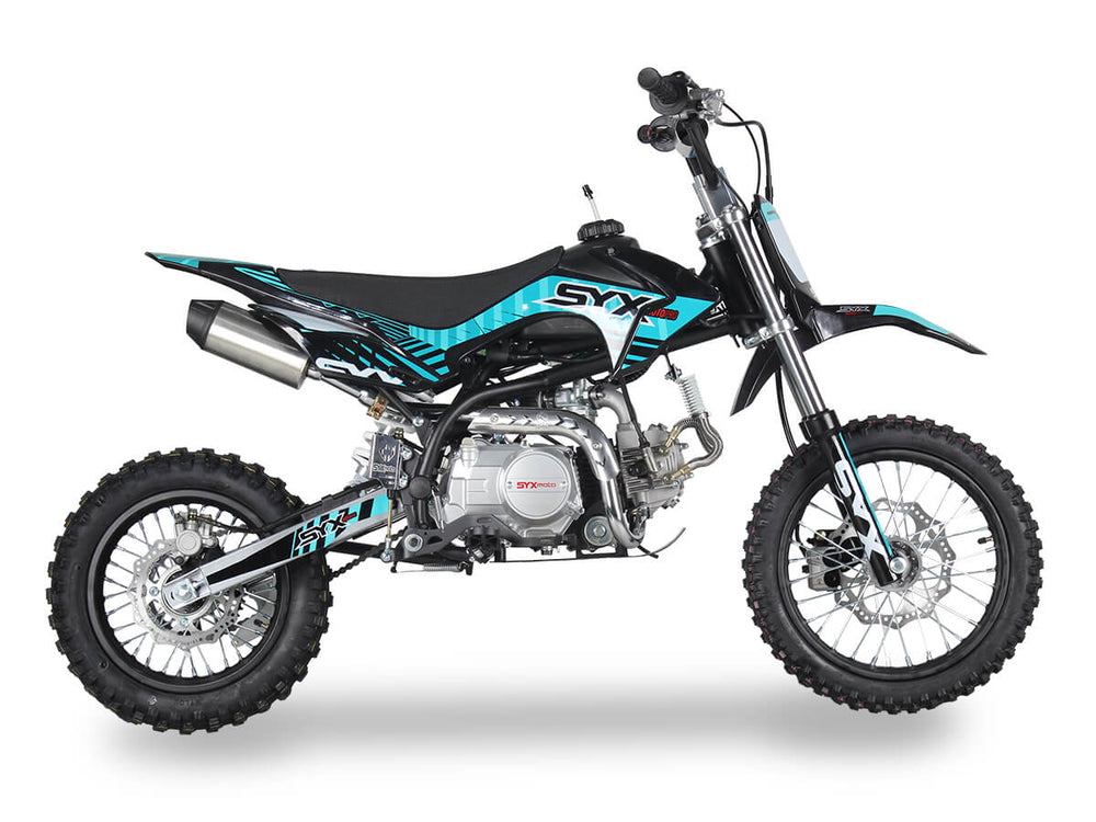 SYX Moto Roost Pro 125cc Pit Bike, Oil-Cooled, Electric Start, Automatic Shifting, (14/12) Wheels, Ages 12 and up