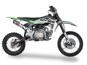 SYX Moto Pro 125cc 4-Stroke Gas Dirt Bike, 4-Speed Manual, Electric Start (17/14) Wheels, Ages 16 and up