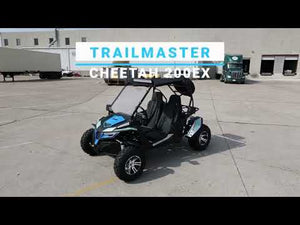 
            
                Load and play video in Gallery viewer, TrailMaster Cheetah 200X Go Kart (Special) CVT Automatic with Reverse, Alloy Wheels, Windshield
            
        