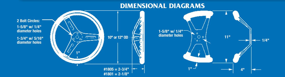 Round Steering Wheel, for Go Karts, Choose Size