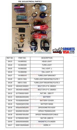 TAIL LIGHT RIGHT, for TrailMaster Challenger 200 UTV Side-by-side