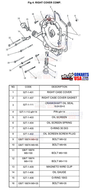 challenger cams ポスター　左側のみ O-RING 30-5X3, for TrailMaster Challenger 200 UTV Side-by-side
