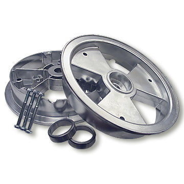 8 Inch Aluminum Tri-Star Wheel, 3 Inch Wide With Races (For Tapered Roller Bearing)