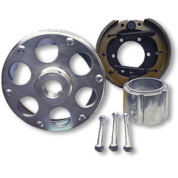 Brake Assembly, 6 Inch, With Plated Drum Riveted To 1.25 Inch Id Uni-Hub With Set Screw & 1/4 Inch Keyway Plus Spacer & Hardware Part #2548