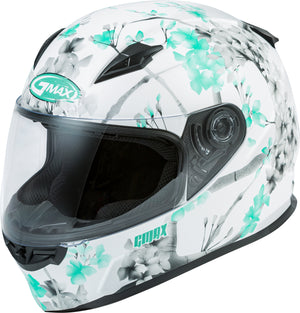 
            
                Load image into Gallery viewer, FF-49 FULL-FACE BLOSSOM HELMET MATTE WHITE/TEAL/GREY MD
            
        