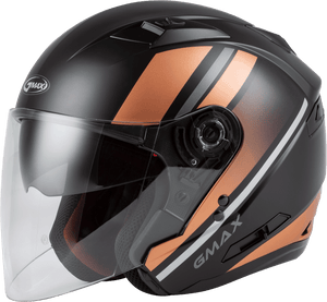 
            
                Load image into Gallery viewer, OF-77 OPEN-FACE REFORM HELMET MATTE BLACK/COPPER/SILVER SM
            
        