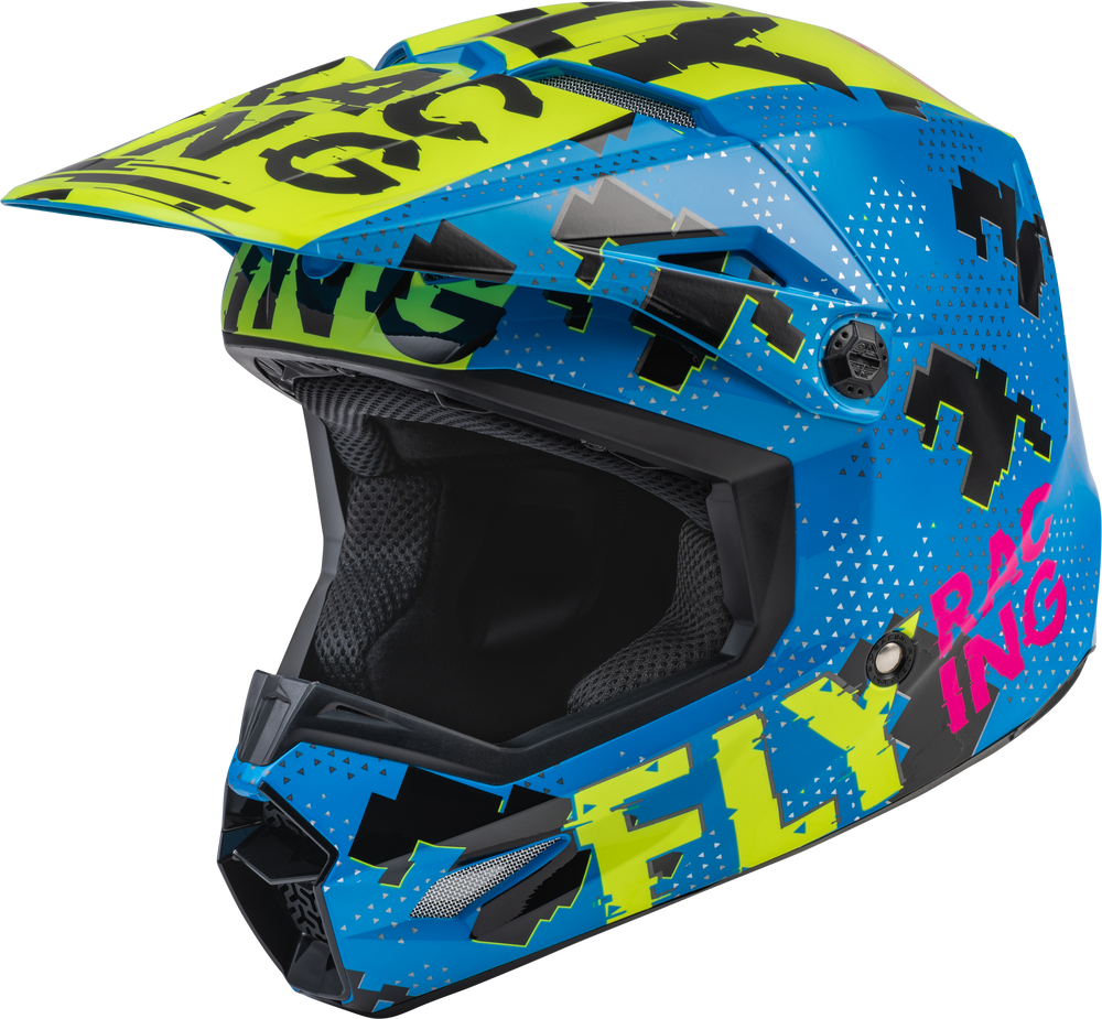 Youth Small - Fly Racing Kinetic MX Helmet - Blue/Green
