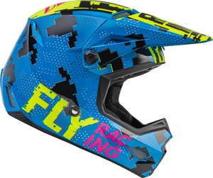 Youth Large - Fly Racing Kinetic MX Helmet - Blue/Green