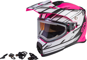 
            
                Load image into Gallery viewer, AT-21S EPIC SNOW HELMET W/ELEC SHIELD PINK/WHITE/BLACK LG
            
        