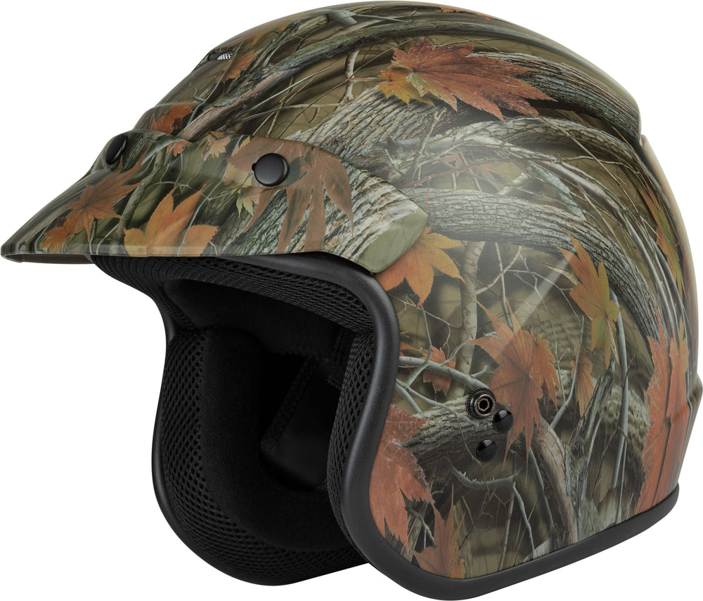 YOUTH OF-2Y OPEN-FACE HELMET LEAF CAMO YS