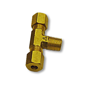 Male Run Tee Brass Fitting, 3/16 In. Tube To 1/8 In. N.P.T. Part #8312