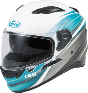 
            
                Load image into Gallery viewer, FF-98 FULL-FACE OSMOSIS HELMET MATTE WHT/TEAL/GREY SM
            
        