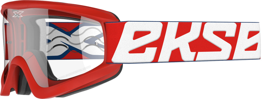 FLAT-OUT GOGGLE RED/WHITE W/CLEAR LENS