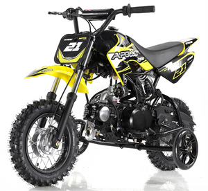 
            
                Load image into Gallery viewer, 70cc Kids Dirt Bike, 4-Speed Semi Automatic (Training Wheels Included)
            
        