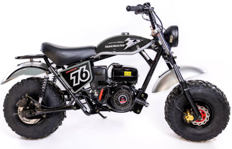 TrailMaster Hurricane 200X Mini Bike, 6.5hp with Torque Converter, Dual Disc Brake, Front & Rear Suspension