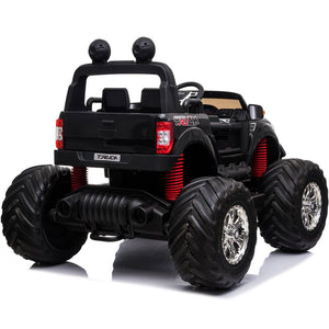 Monster Truck 4x4 Kids Go Kart, 4 Motors, Parental Remote Control 12v, Bluetooth, SD MP3, Black