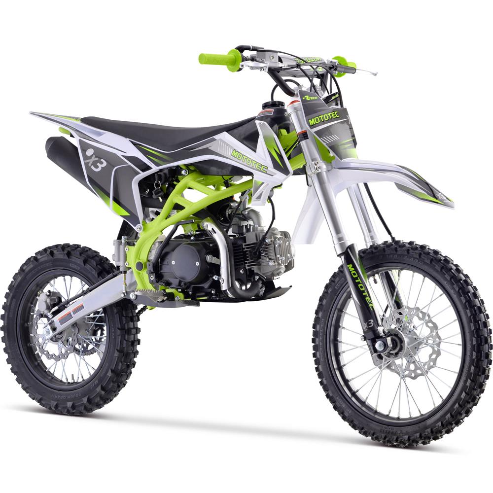 X3 125cc Dirt Bike, 4-Speed Manual Clutch Green