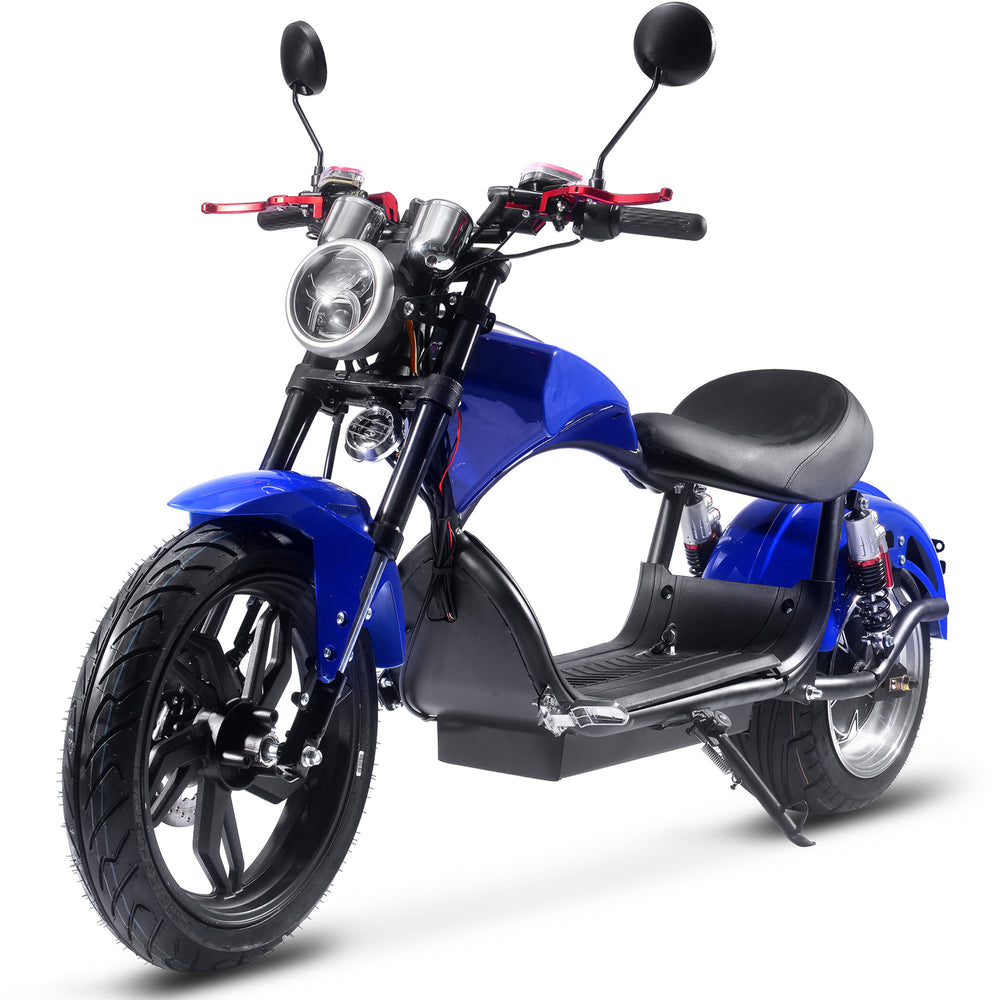 
            
                Load image into Gallery viewer, Raven Electric Motorcycle, 60v 30ah 2500w Lithium, Rear Hub Motor, Blue
            
        