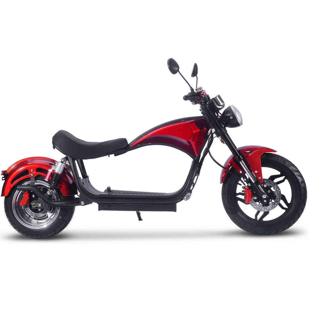 Raven Electric Motorcycle, 60v 30ah 2500w Lithium, Rear Hub Motor, Red