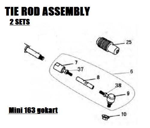 Tie Rod Assembly(set of 2), TrailMaster Mini XRS Go Kart