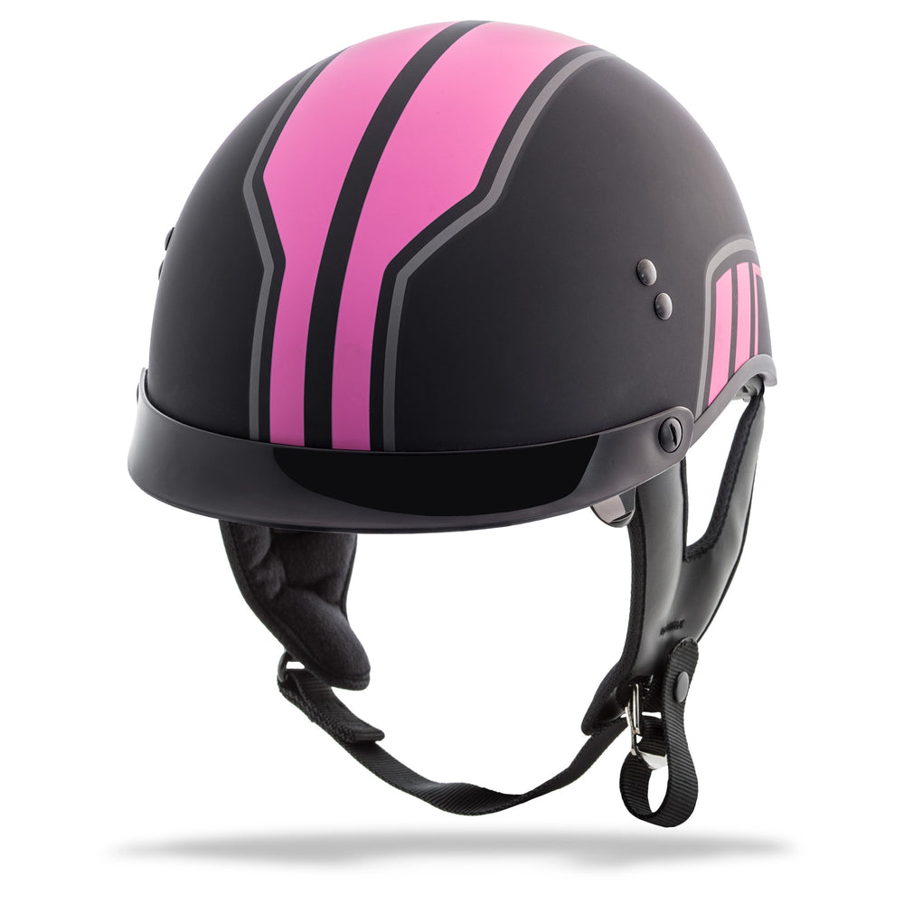 
            
                Load image into Gallery viewer, HH-65 HALF HELMET FULL DRESSED TWIN MATTE BLACK/PINK XL
            
        