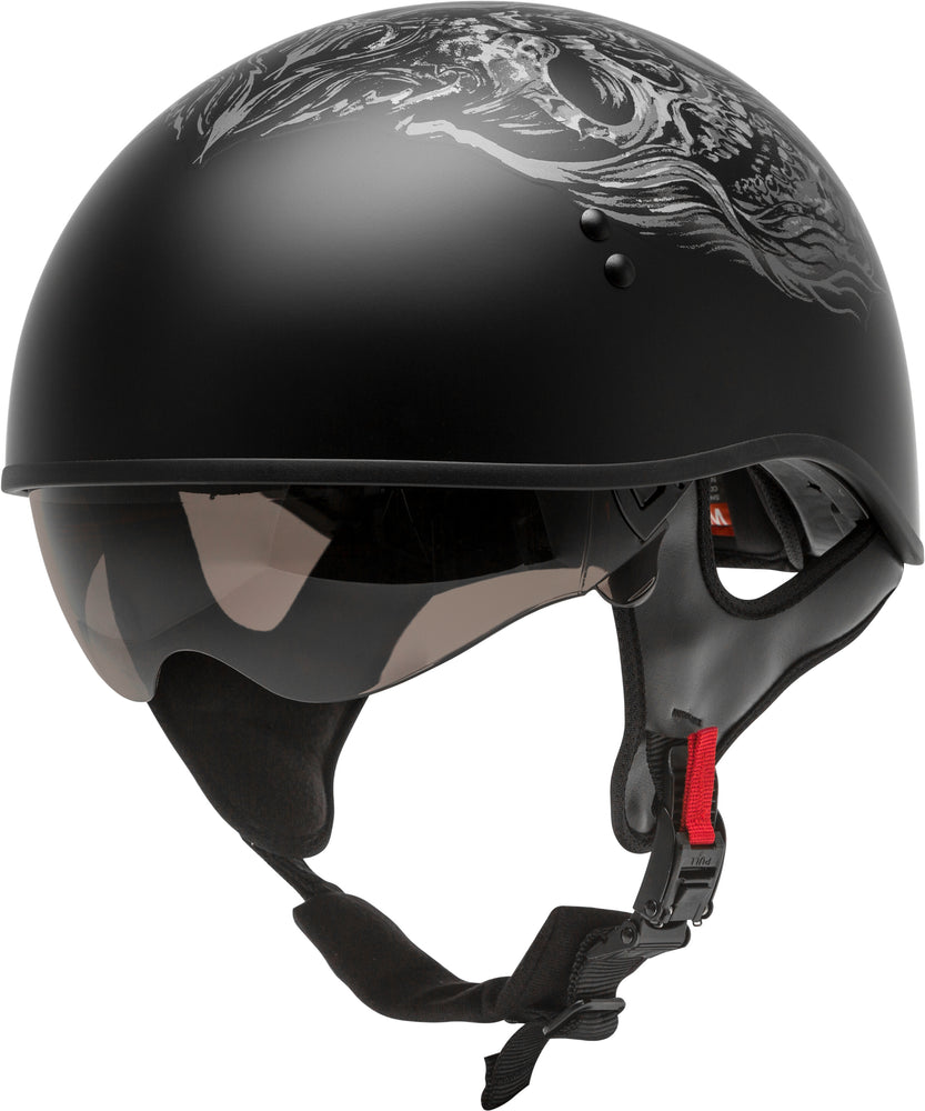 
            
                Load image into Gallery viewer, HH-65 HALF HELMET GHOST/RIP NAKED MATTE BLACK/SILVER 2X
            
        