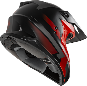 Adult Large - Fame Offroad Helmet Matte Black/Red/Silver