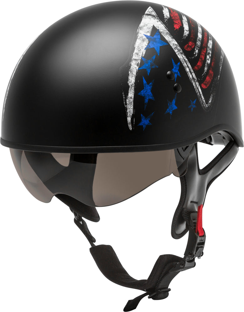 
            
                Load image into Gallery viewer, HH-65 HALF HELMET BRAVERY MATTE BLACK/RED/WHITE/BLUE XS
            
        