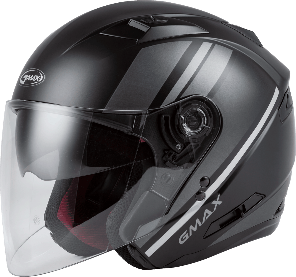 
            
                Load image into Gallery viewer, OF-77 OPEN-FACE REFORM HELMET MATTE BLACK/SILVER 2X
            
        