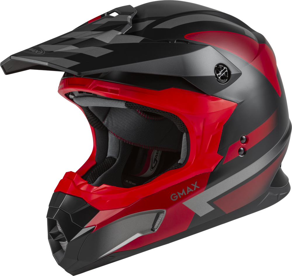 Adult Medium - Fame Offroad Helmet Matte Black/Red/Silver